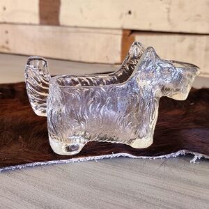 LE Smith Scottie dog glass creamer vintage clear pressed glass